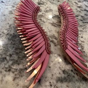 mignonne gavigan pink feather earrings